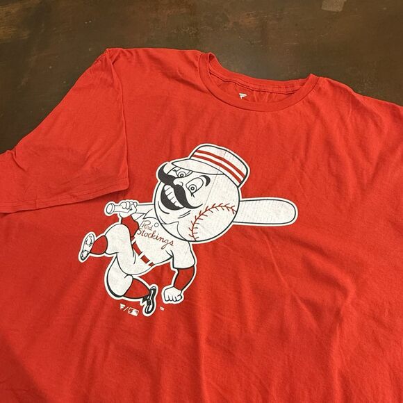 Cincinnati Reds Red Stockings Short Sleeve Tee/T-Shirt Men's Fanatics MLB 2XL - Picture 10 of 10